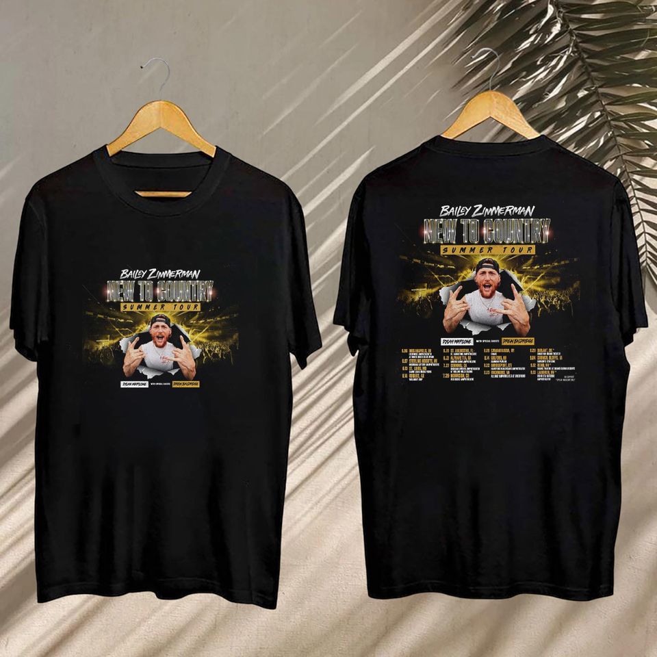 New Bailey Zimmerman 2025 New To Country Tour Shirt, Bailey Zimmerman Concert, Bailey Zimmerman Fan Gift