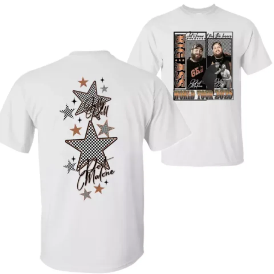 New Post Malone Tour 2025, Big Ass Stadium Tour & Jelly Roll Merch For Men, Women Shirt