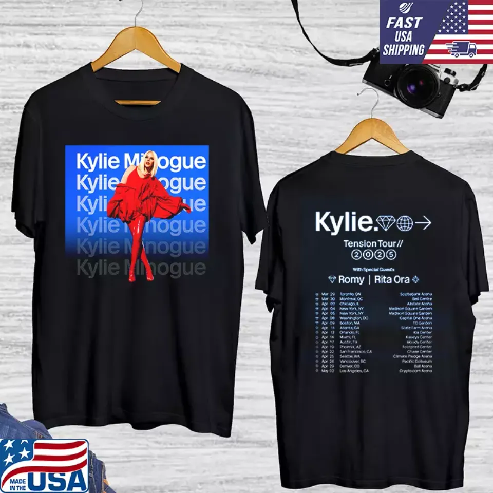 New Kylie Minogue Tour 2025 North America Double Sided Shirt