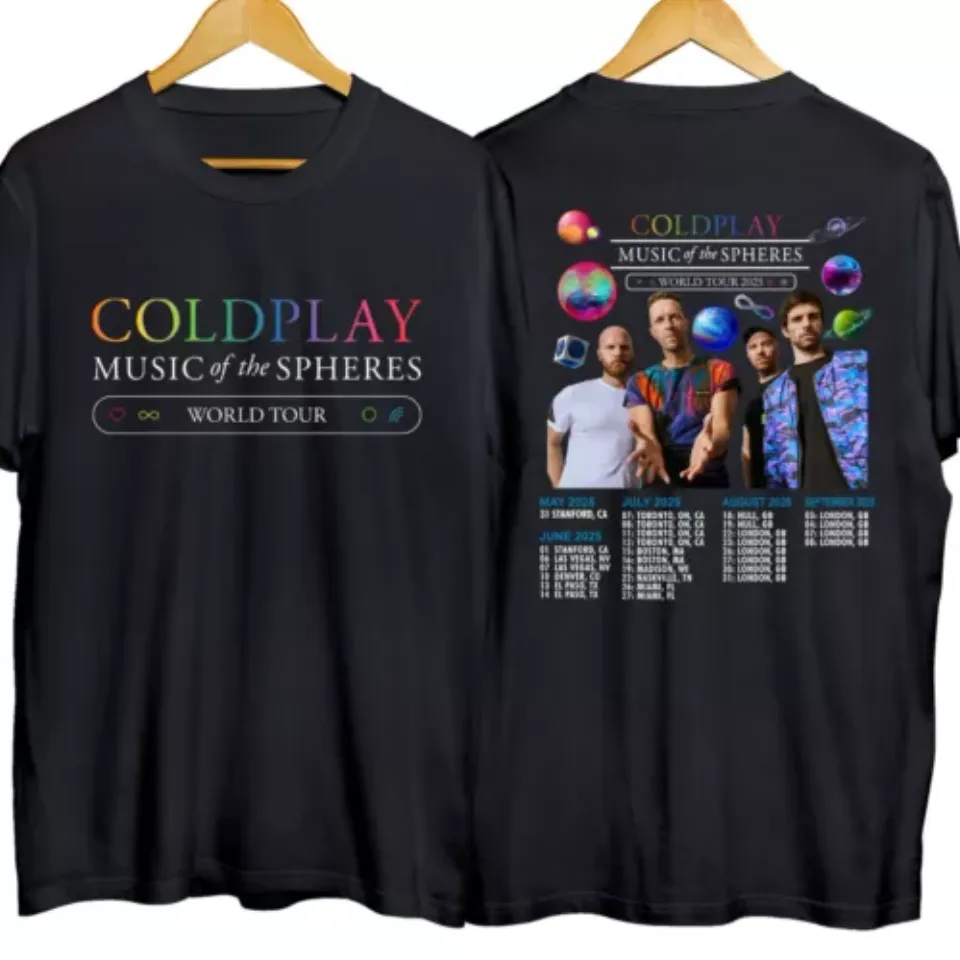 New 2025 Coldplay Band Tour Shirt, Coldplay Music Of The Spheres Tour Fan Gift Shirt