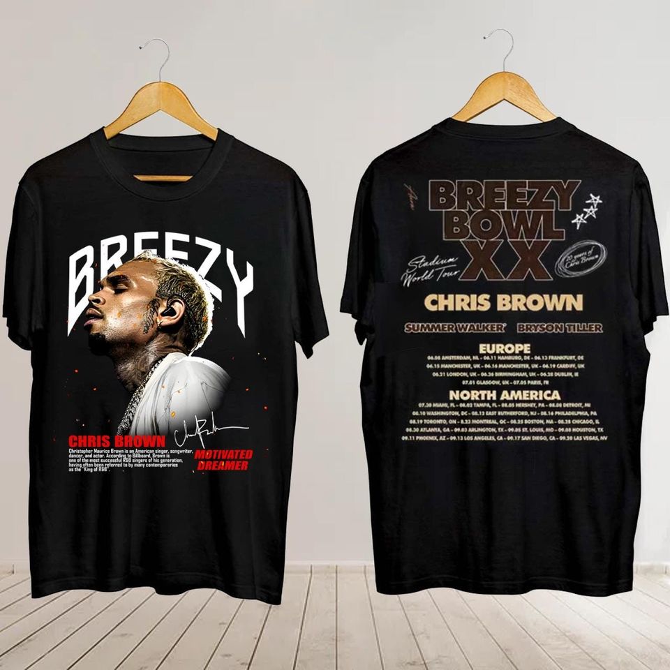 New Chris Brown Tour 2025, Chris Brown Concert, Chris Brown Breezy Bowl Xx Tour 2025 Shirt