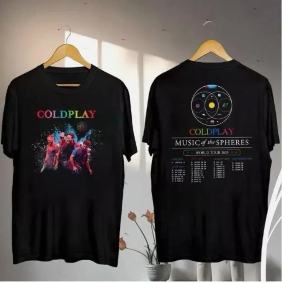 New Coldplay Music Of The Spheres Tour 2025 Double Sided Shirt