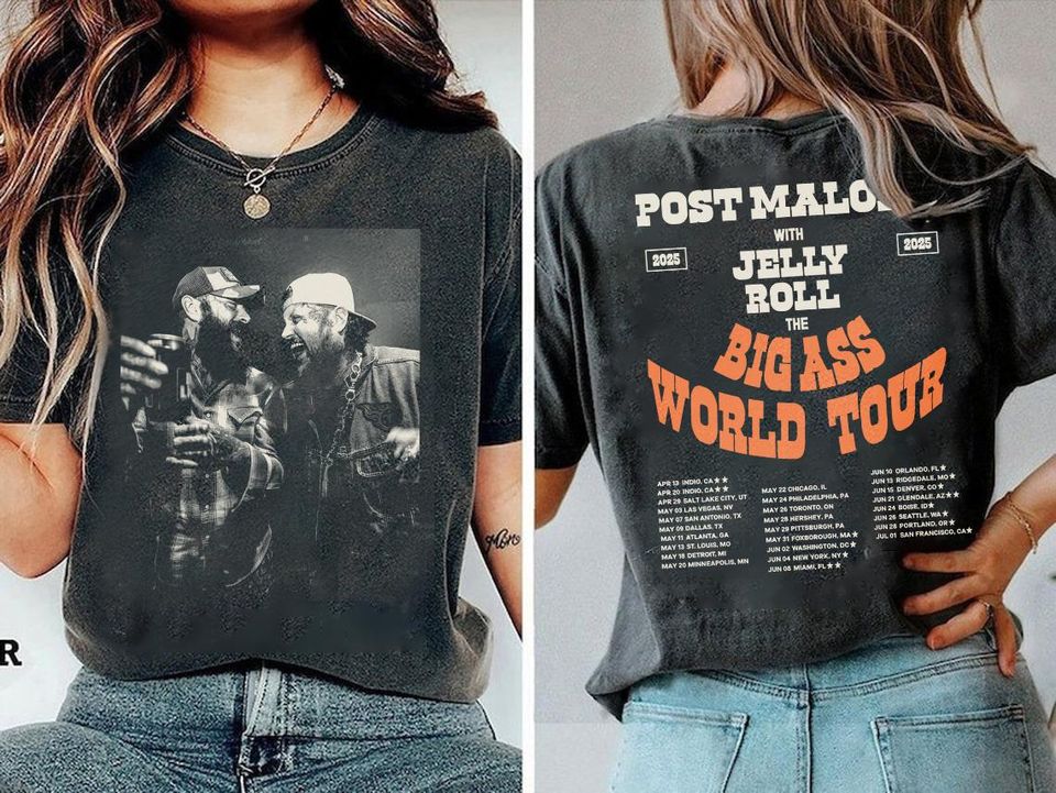 Post Malone 2025 Tour Shirt, Double-Sided Concert Shirt, Retro 90S Music Graphic Shirt