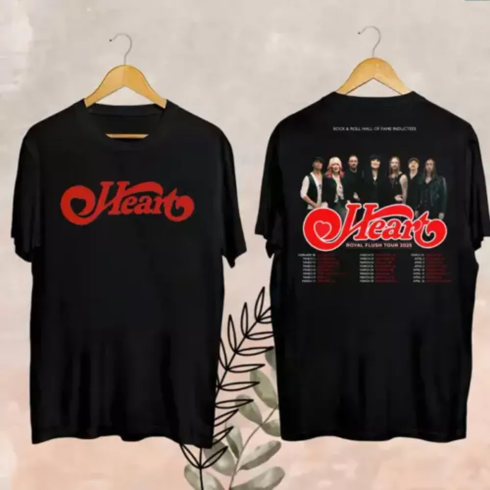2025 Heart Band Royal Flush Tour Shirt, Rock Band Heart 2025 Tour Shirt