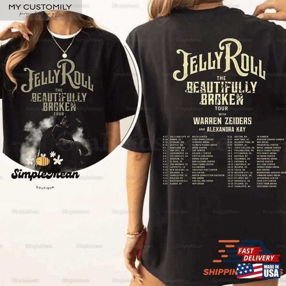 New Jelly Roll 2025 Tour Shirt, The Beautifully Broken Shirt