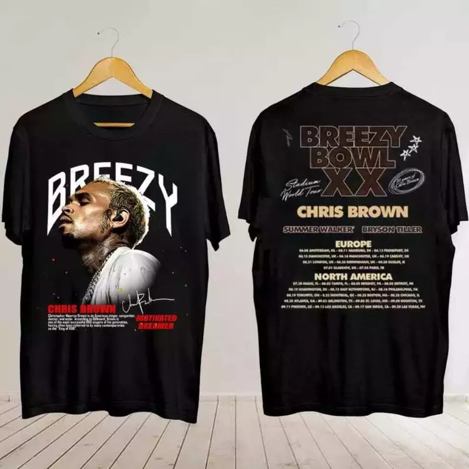 Chris Brown Breezy Tour 2-Sidedshirt, 2025 Graphic Fan Concert Gift Shirt