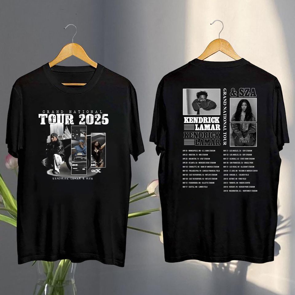 New Graphic Kendrick Lamar 2025 Grand National Tour Shirt, Kendrick Lamar & Sza Shirt, Kendrick Lamar Gnx Fan Gift