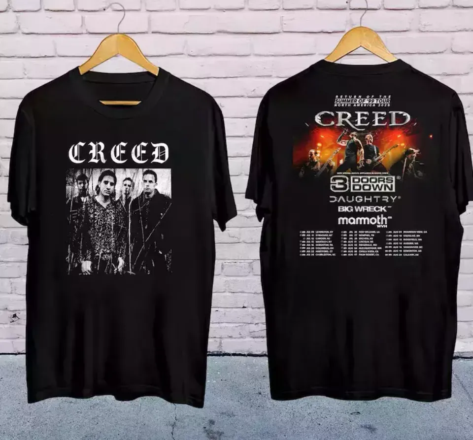 New Creed Band Summer Of 99 Tour 2025 Tour Shirt, Creed Band Fan Gift