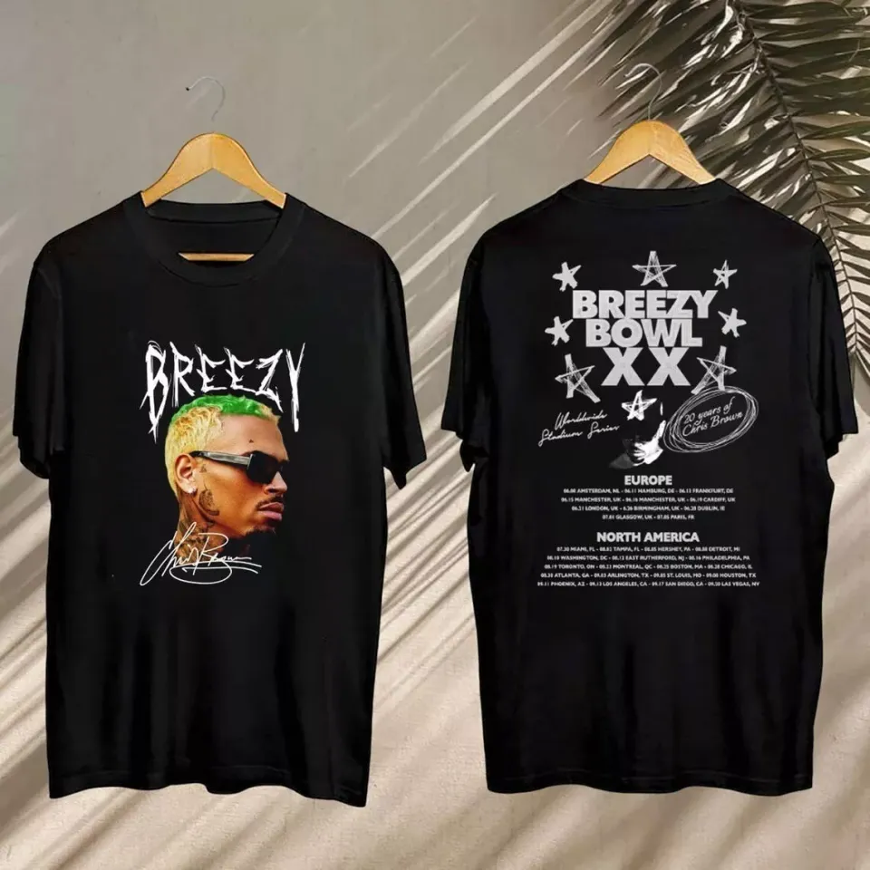 New 20Th Anniversary Breezy Bowl Xx Tour Chris Brown Shirt, 2025 Chris Brown Shirt