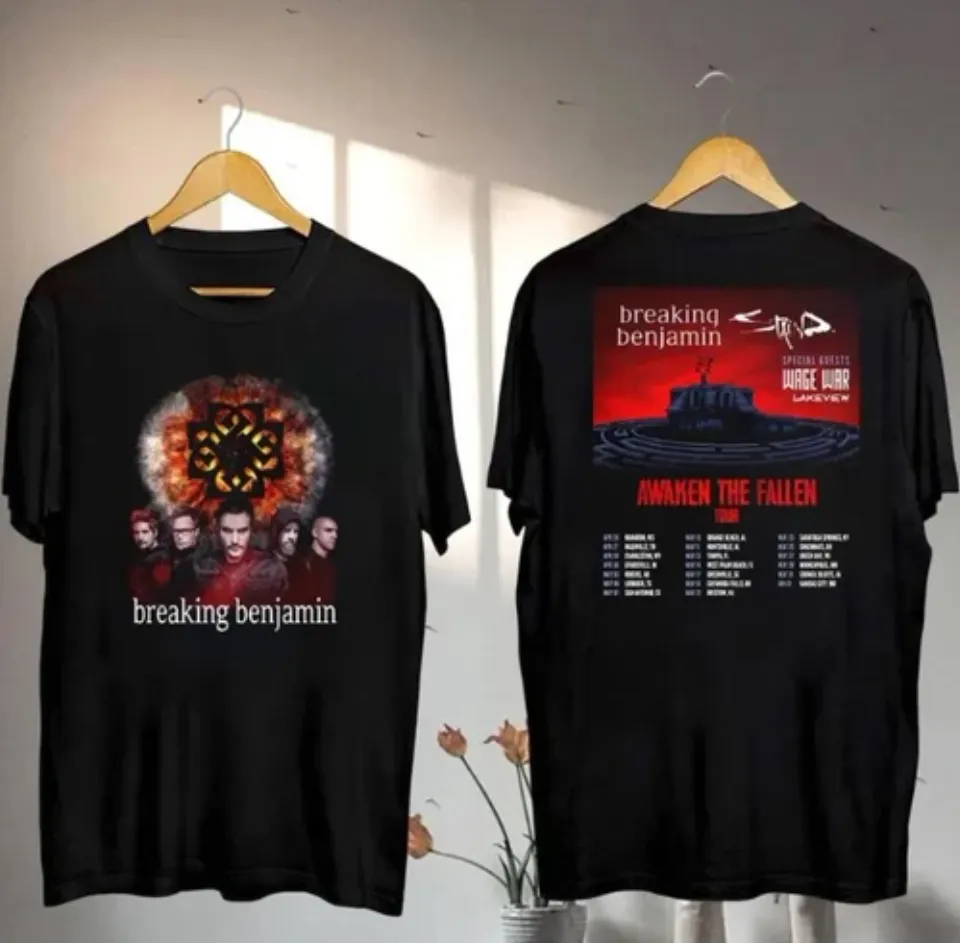 New Graphic Breaking Benjamin Awaken The Fallen 2025 Tour Shirt