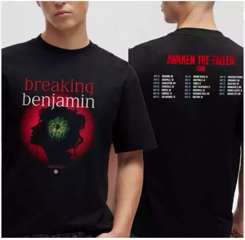 New Breaking Benjamin Awaken The Fallen 2025 Tour Dates Two Sided Unisex Shirt