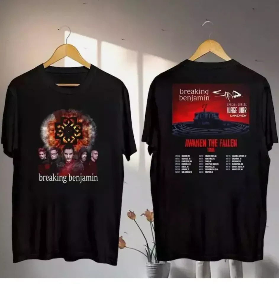 New Graphic Breaking Benjamin Awaken The Fallen 2025 Tour Shirt