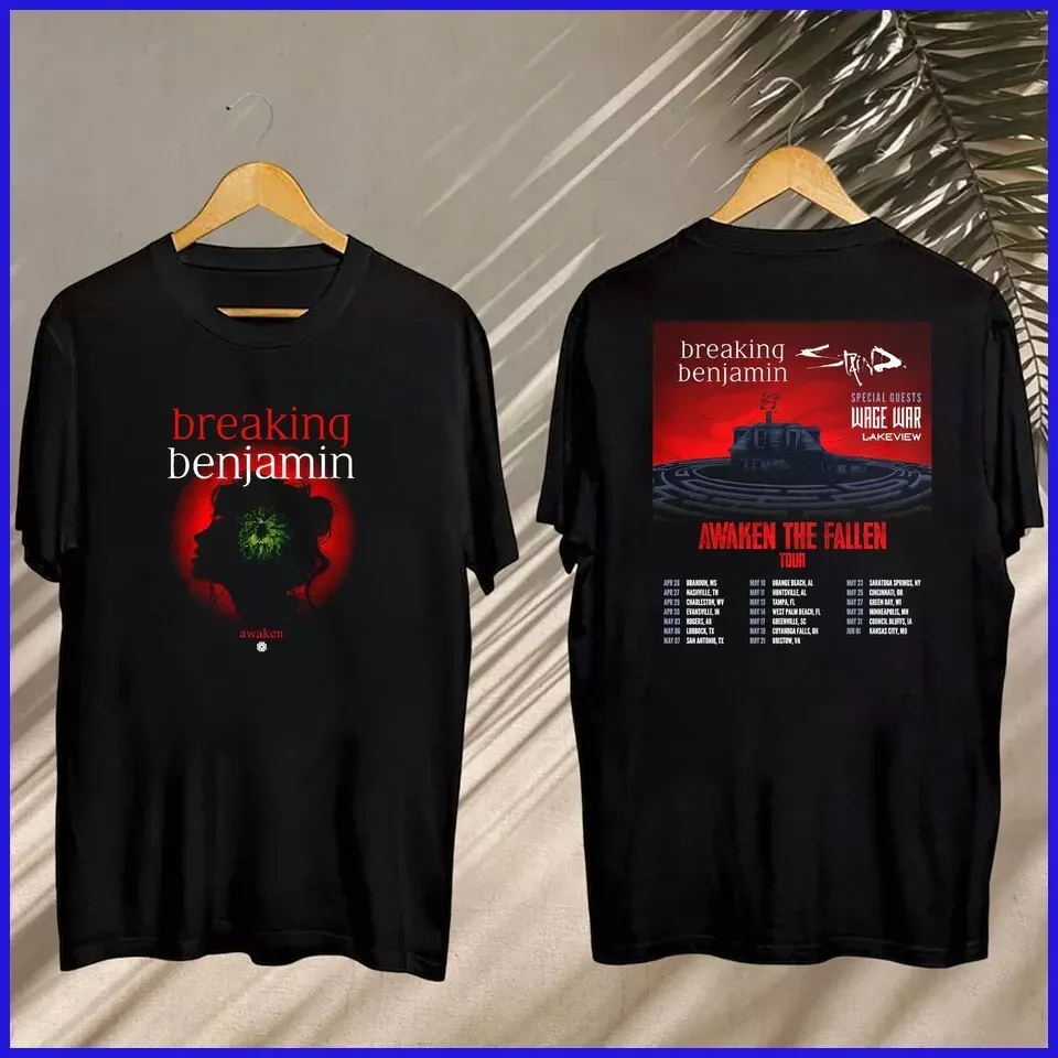 New Breaking Benjamin 2025 Tour Shirt, Breaking Benjamin Awaken The Fallen Tour Shirt