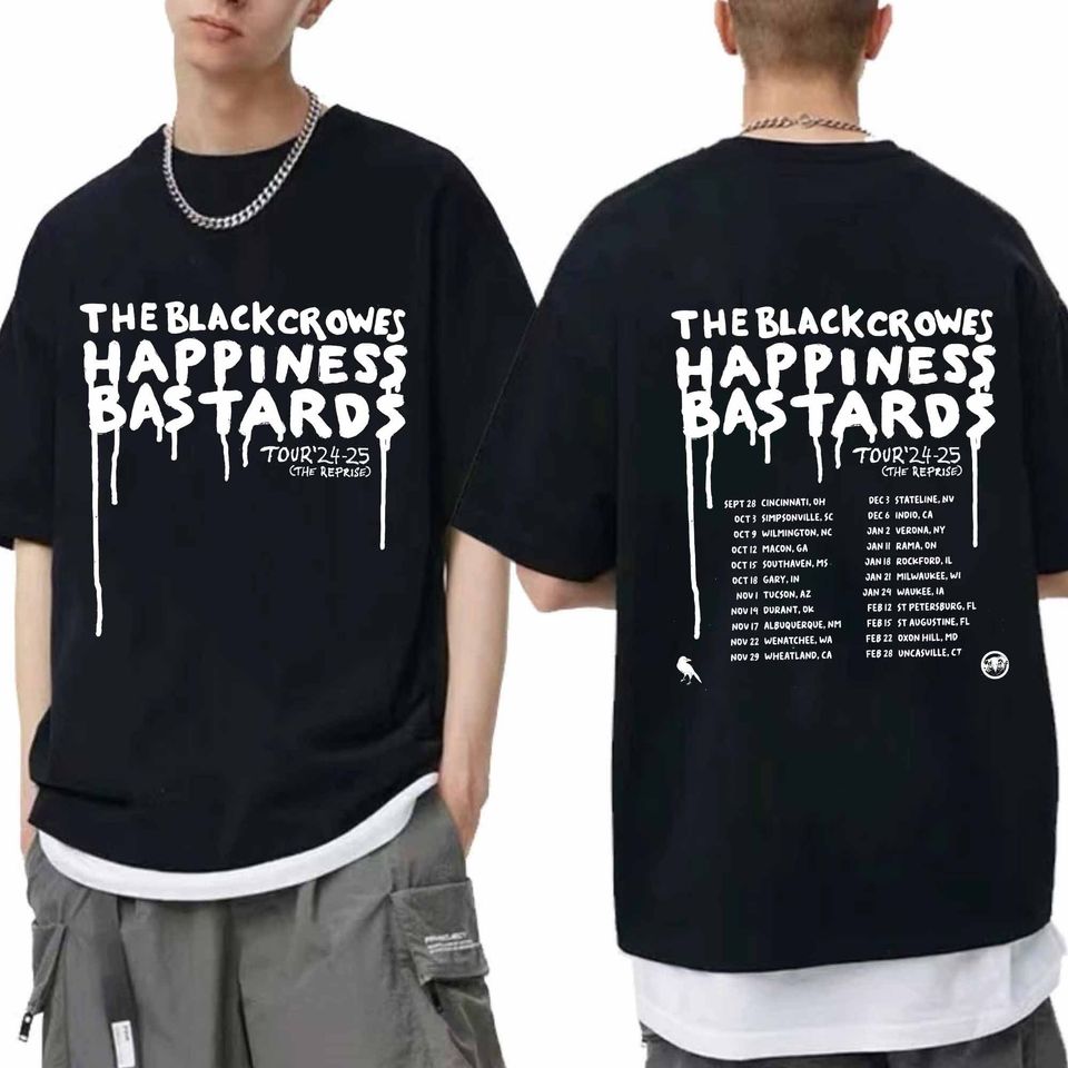 New The Black Crowes 2024 2025 Happiness Bastards Tour Shirt, The Black Crowes Band Fan Shirt, The Black Crowes Shirt