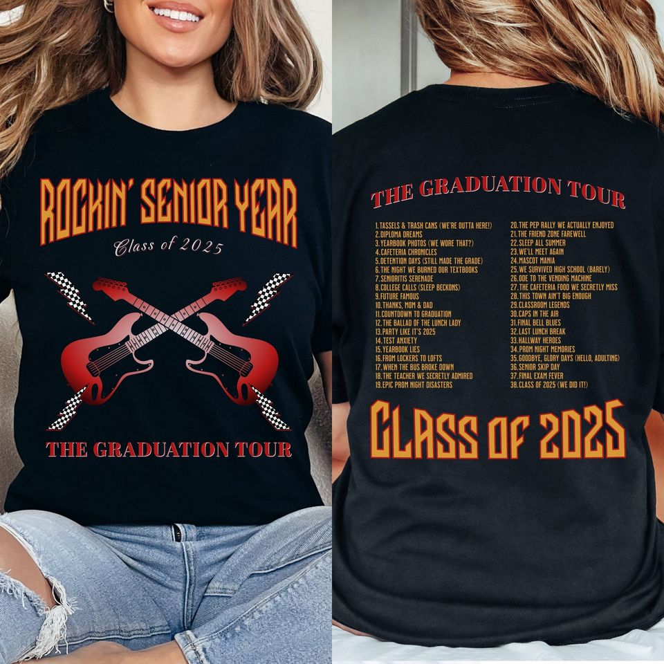 New Senior 2025 Class Of 2025 Shirt Graduation Tour 2025 Senior Gift Shirt Senior Year Shirt Senior Tour Southern Rock Concert Senior Crewneck