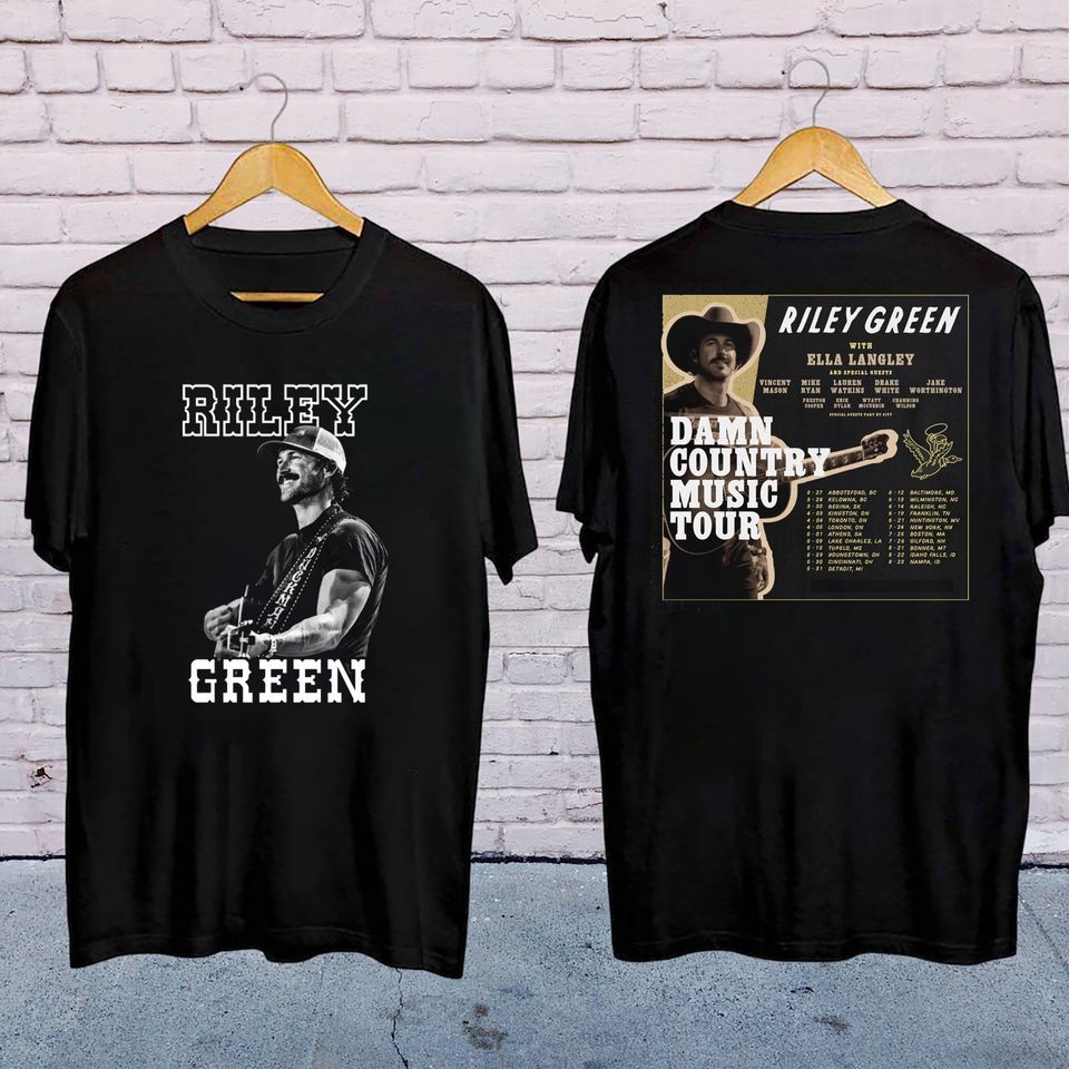 New 2025 Riley Green Damn Country Music Tour Shirt, Riley Green 2025 Concert, Riley Green Fan Gift