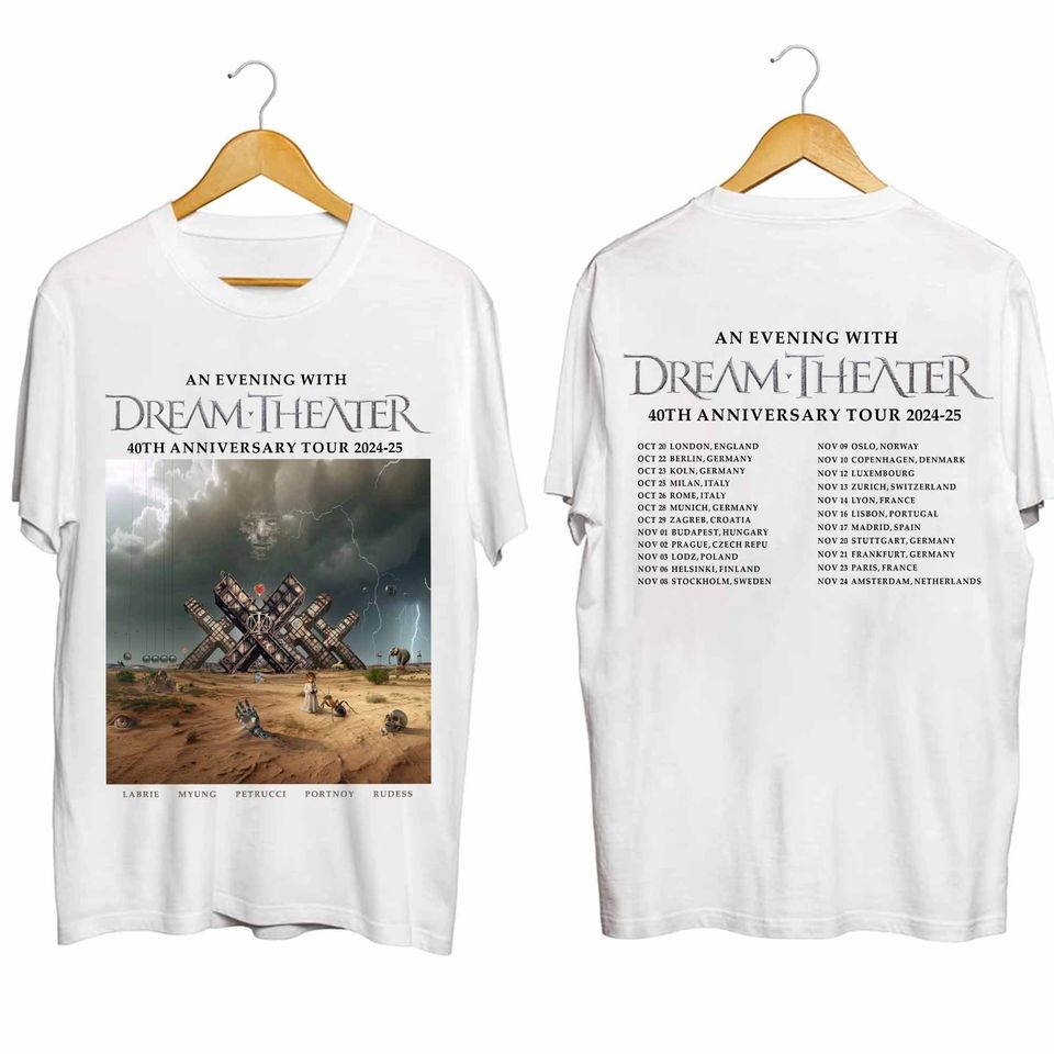 New Dream Theater – 40Th Anniversary Tour 2024 2025 Shirt, Gift For Fan, Comfortable Short Sleeve Shirt For Men