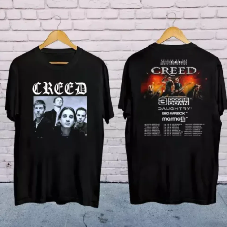 New Rock Band Creed Graphic Music Shirt, Creed Band 2025 Tour Summer Of 99 Tour Music Shirt