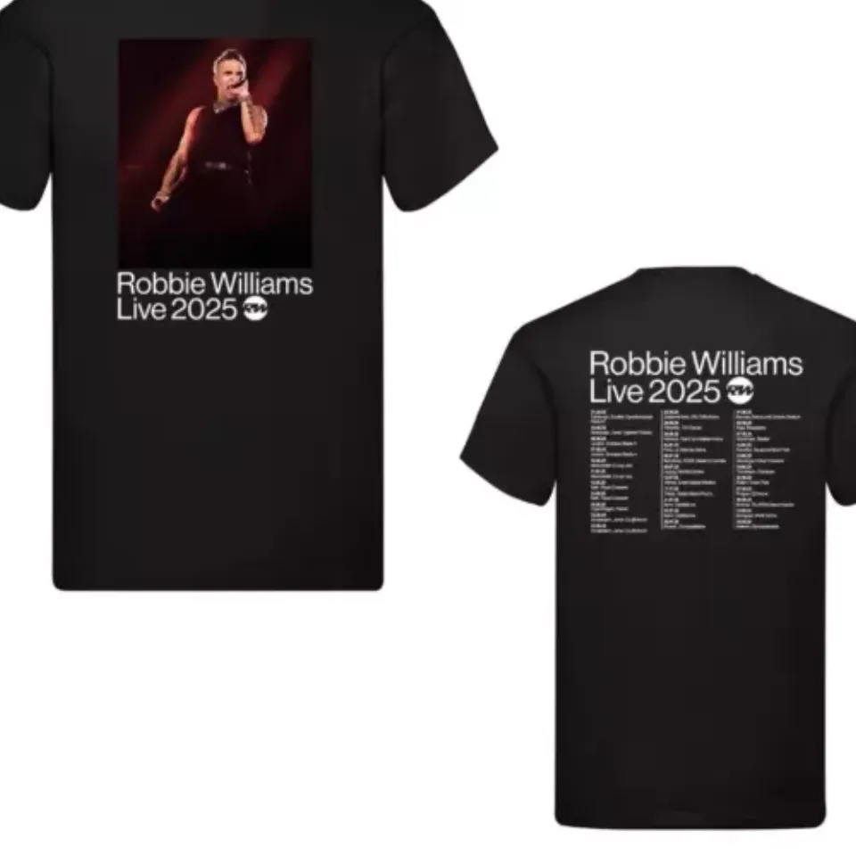 New Robbie Williams Music Shirt, Live 2025 Tour Music Fan Concert Music Shirt