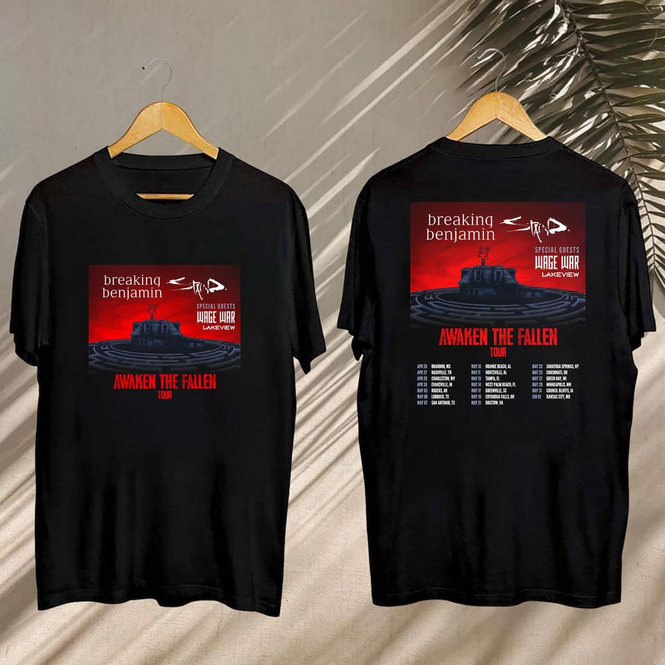 New Breaking Benjamin Awaken The Fallen 2025 Tour Shirt, Breaking Benjamin 2025 Concert, Breaking Benjamin Fan Shirt