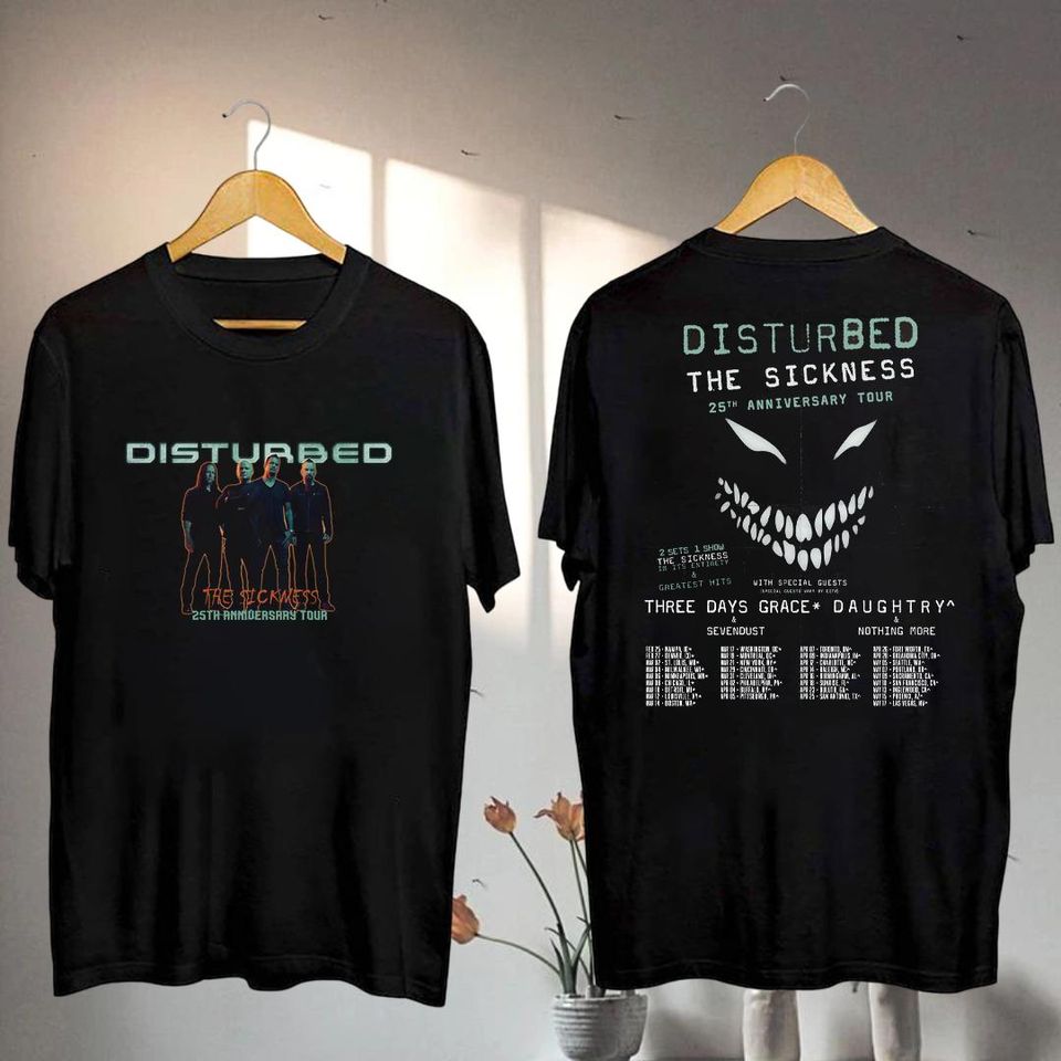 New The Sickness 2025 Concert, Disturbed The Sickness 25Th Anniversary Tour 2025 Shirt, Disturbed Fan Gift