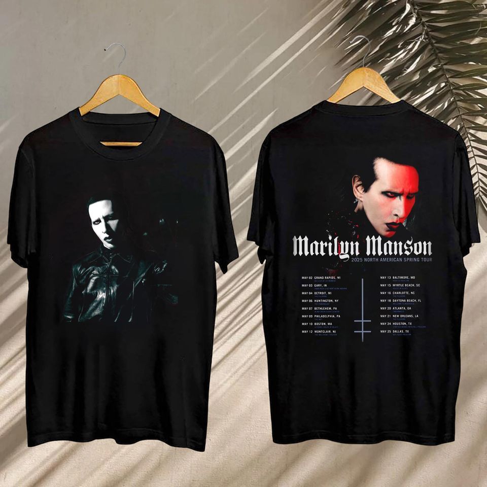 New Marilyn Manson 2025 North American Spring Tour Shirt, Marilyn Manson Spring Tour 2025 Merch, Marilyn Manson Fan Gift