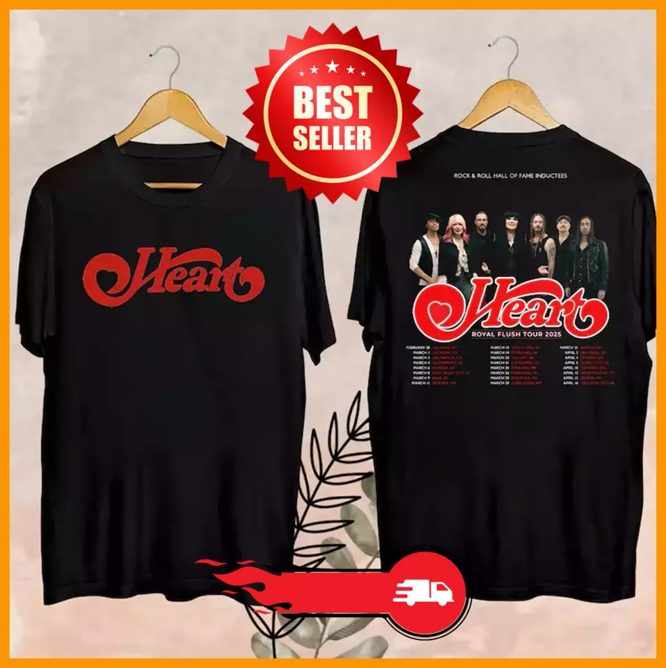 New 2025 Heart Band Royal Flush Tour Shirt, Rock Band Heart 2025 Tour Shirt