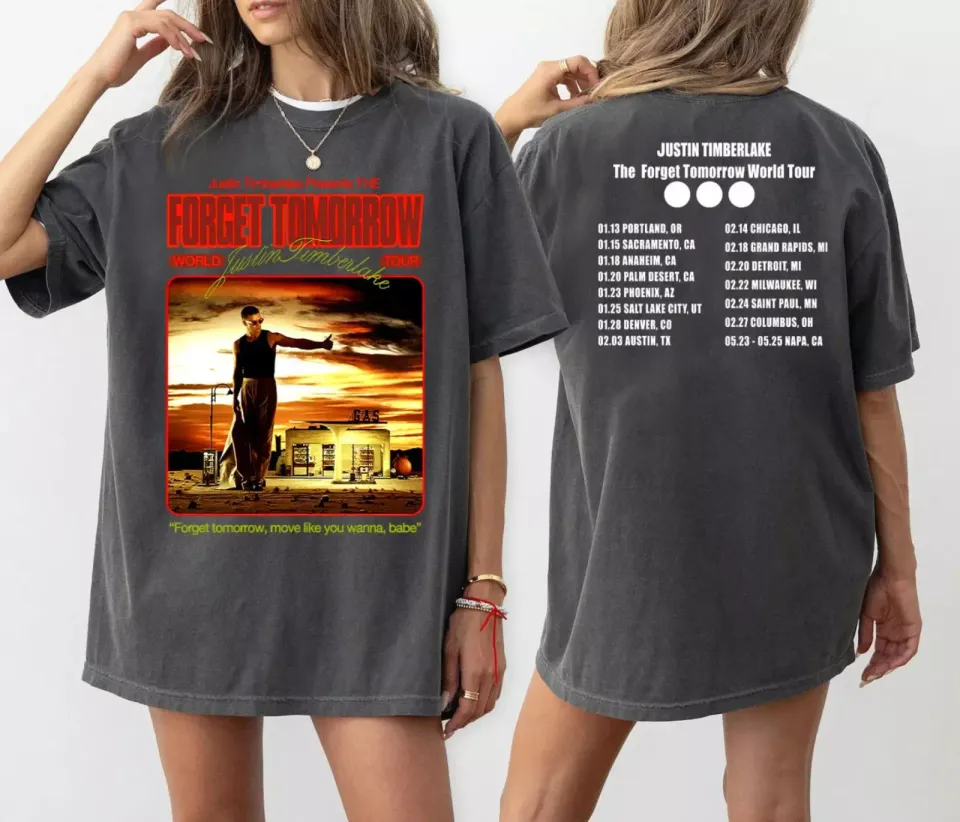 New Justin Timberlake New 2025 Tour Shirt, Forget Tomorrow World Tour 2025