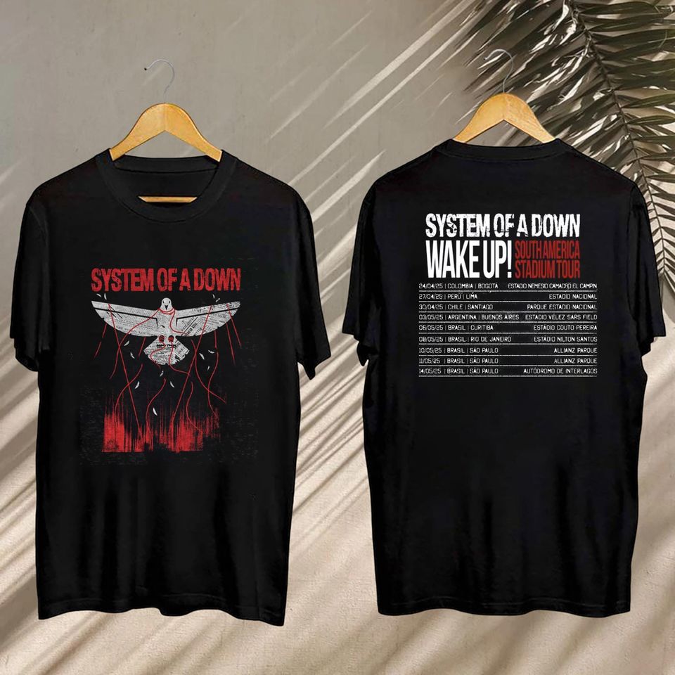 New System Of Down Concert 2025 Shirt, System Of Down Fan Shirt, System Of Down South America Stadium Tour Shirt
