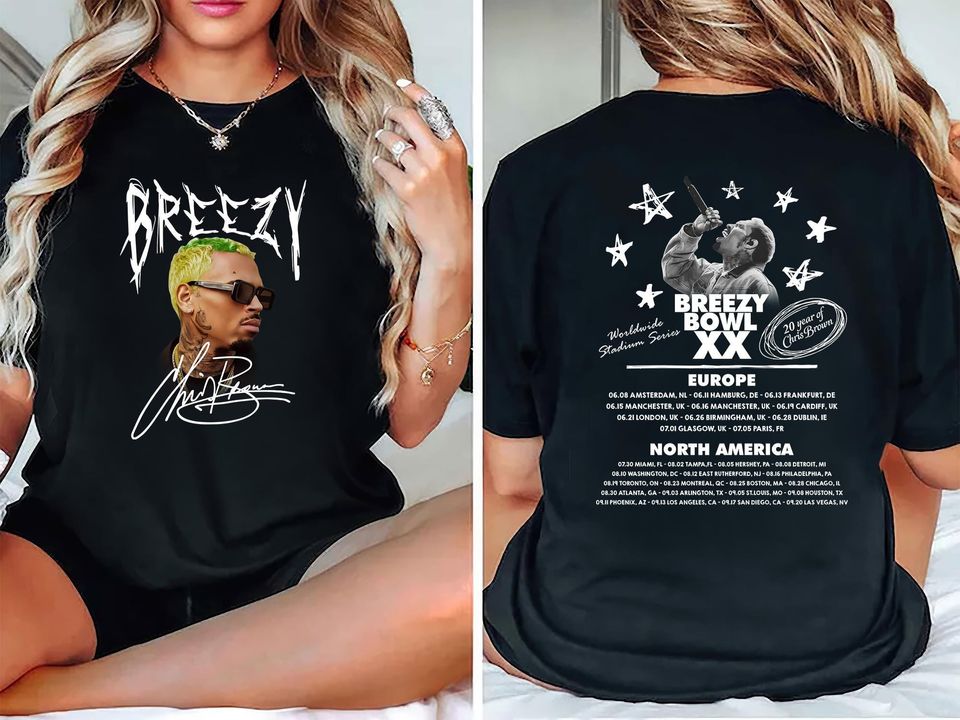 New 2025 Chris Brown Tour Breezy Bowl Xx Shirt, Chris Brown Concert 2025, Chris Brown Graphic Shirt