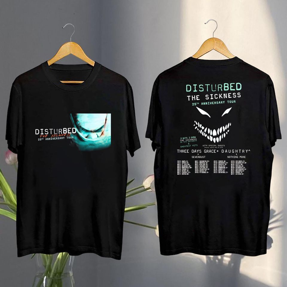 2025 Disturbed The Sickness 25Th Anniversary Tour Shirt, The Sickness 2025 Concert, Disturbed Fan Gift