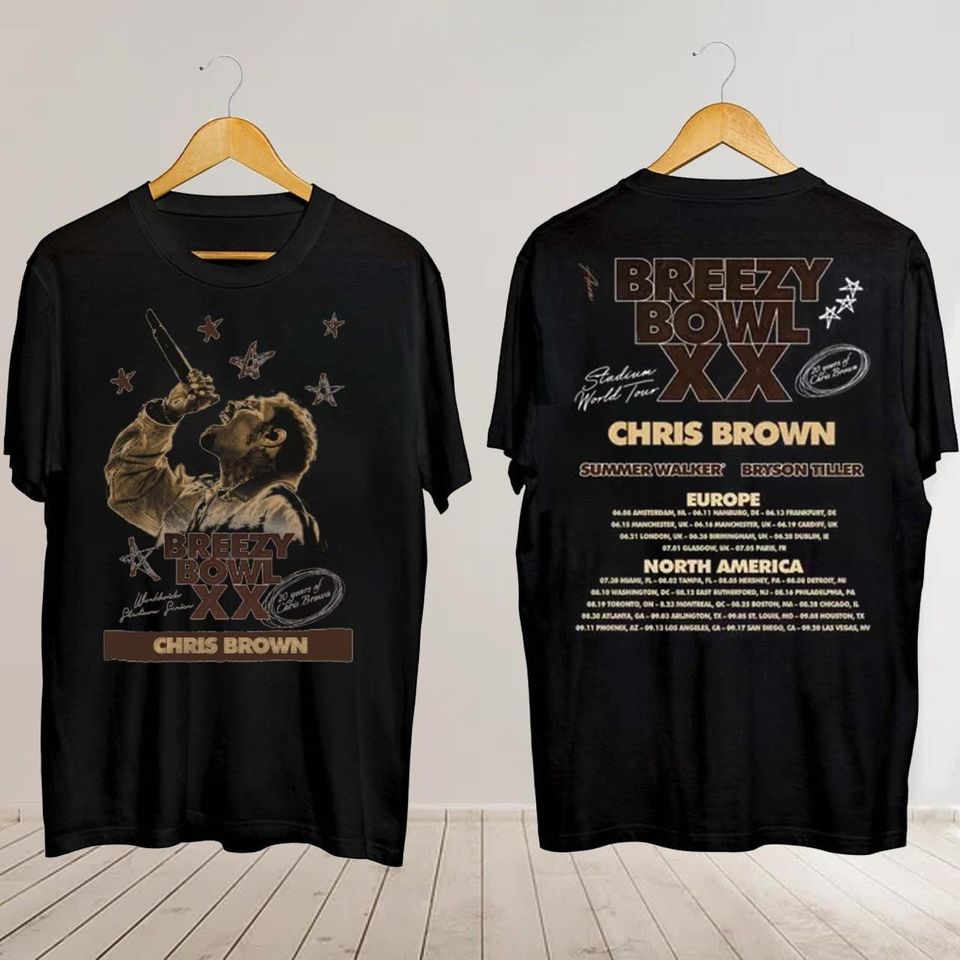 New 2025 Chris Brown Breezy Bowl Xx Tour Shirt, Chris Brown Album Shirt, Chris Brown Fan Gift