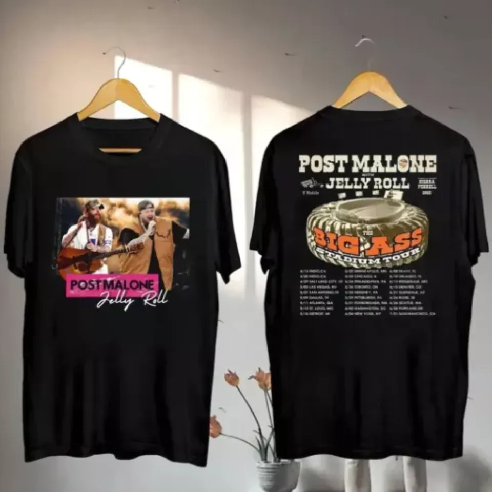 New Post Malone Vs Jelly Roll Tour 2025 Music Shirt, Post Malone Big Ass Stadium Tour Music Shirt