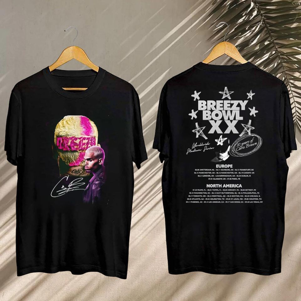 Chris Brown Signatures Shirt, Chris Brown Tour 2025 Breezy Bowl Xx Shirt, Chris Brown Concershirt