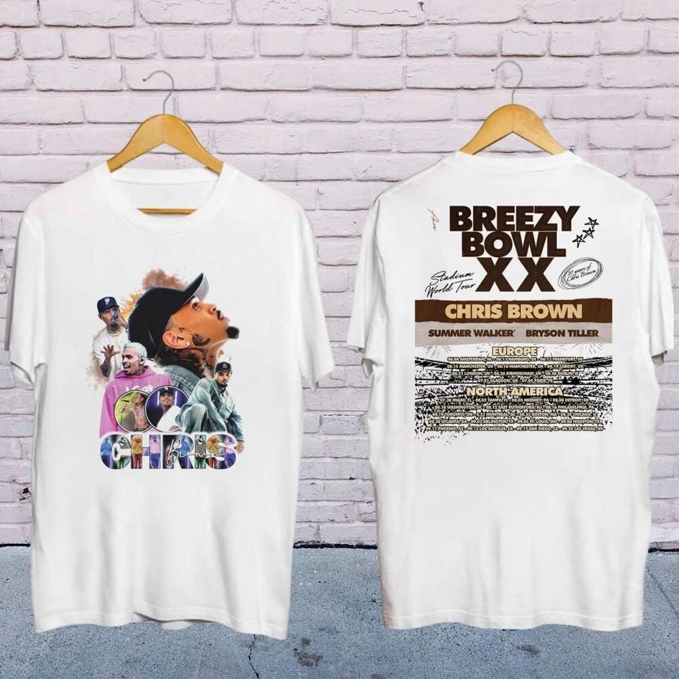 Graphic Chris Brown Breezy Bowl Xx 2025 Tour Shirt, Chris Brown Album Shirt, Chris Brown Fan Gift