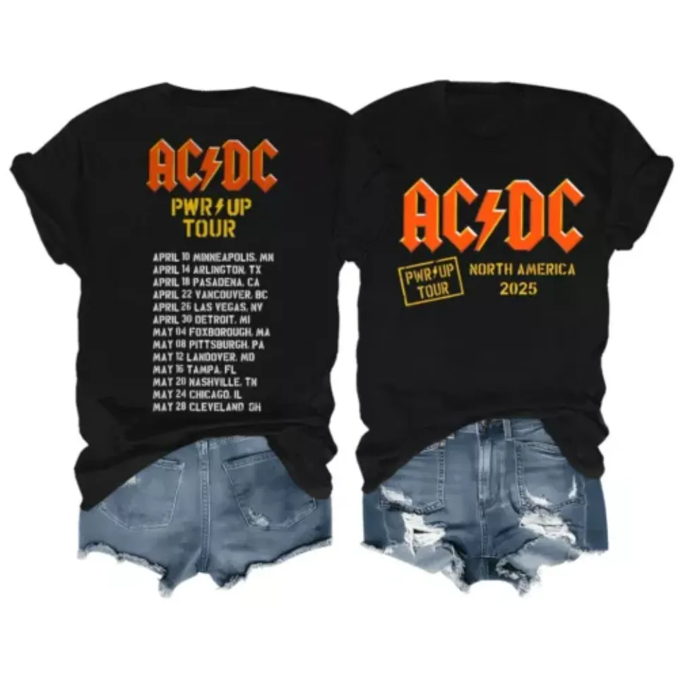 New Ac Dc 2025 North American Tour Shirt, Ac Dc 2025 Power Up Tour Shirt