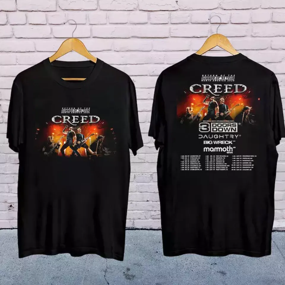 New Creed Band 2025 Tour Summer Of 99 Tour Shirt, Creed Band Fan Gift