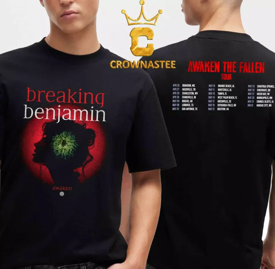 New Breaking Benjamin Awaken The Fallen 2025 Tour Dates Two Sided Unisex Shirt