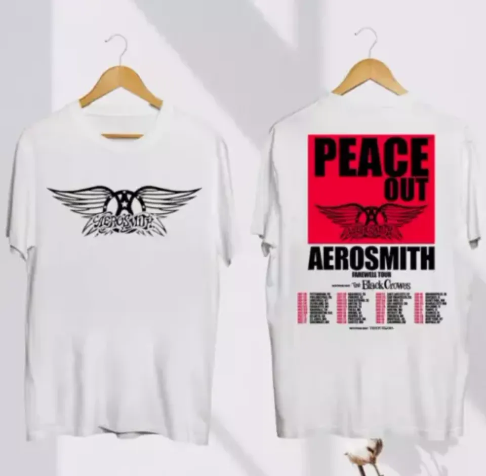New Aerosmith Peace Out Farewell Tour 2024 2025 White Shirt