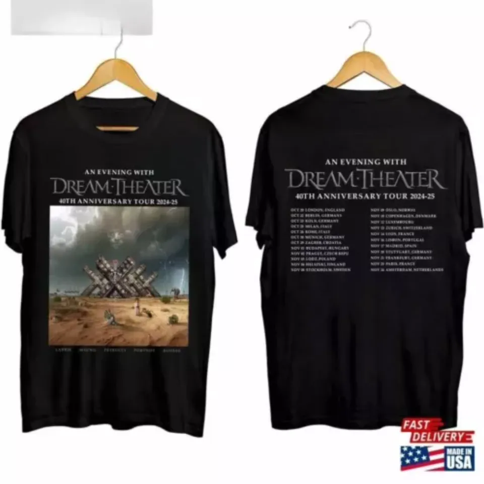 New Dream Theater 40Th Anniversary Tour 2024 2025 Shirt Band Fan Unisex