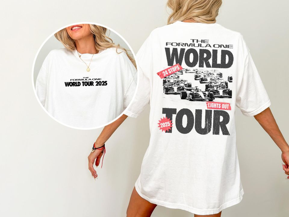 New Comfort Colors Formula 1 “F1 World Tour” Vintage Style Unisex Shirt 2025 Gift Merch Shirt