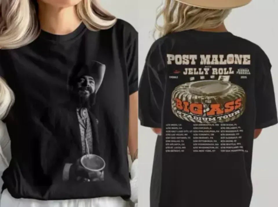 Post Malone, Post Malone Tour, Big Ass Stadium Tour, Posty 2025 Tour Shirt
