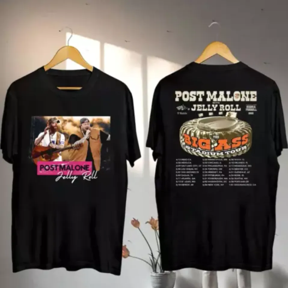 New Post Malone Vs Jelly Roll Tour 2025 Shirt, Post Malone Big Ass Stadium Tour Shirt