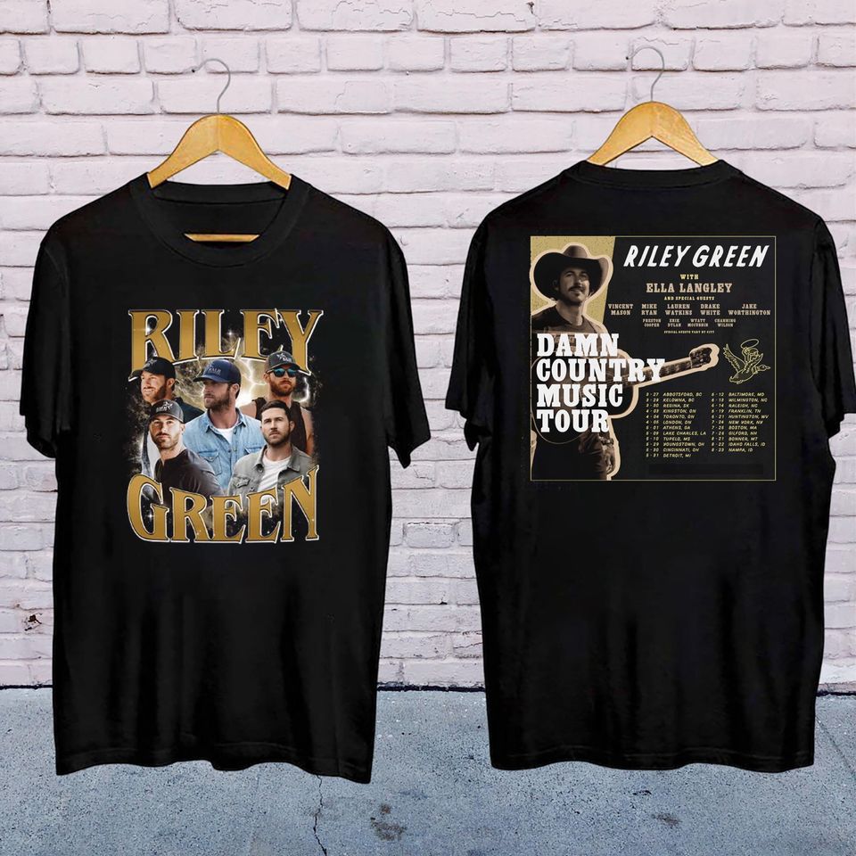 New Riley Green Damn Country Music Tour 2025 Shirt, Riley Green 2025 Concert, Riley Green Fan Gift