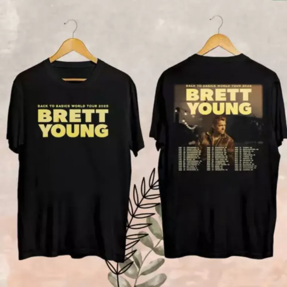 New 2025 Brett Young Back To Basics World Tour Shirt, Brett Young Fan Gifts