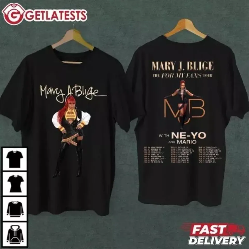 New Mary J Blige The For My Fans Tour 2025 Graphic Music Shirt