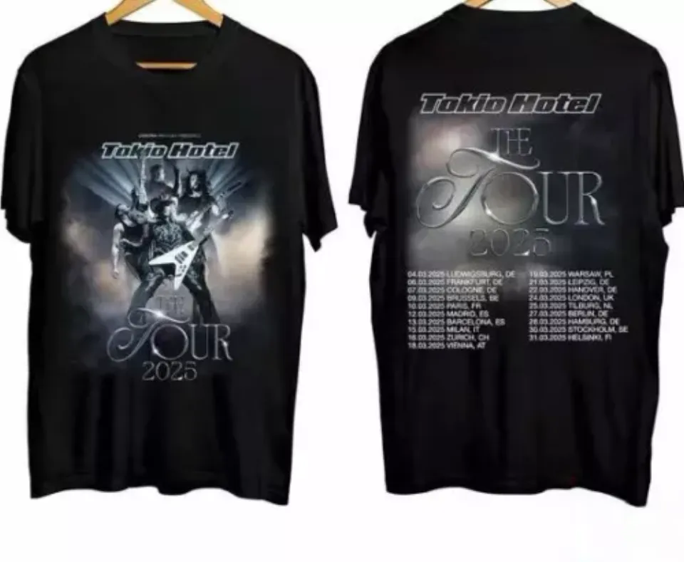 New Tokio Hotel Tour 2025 Shirt Band Fan Concershirt