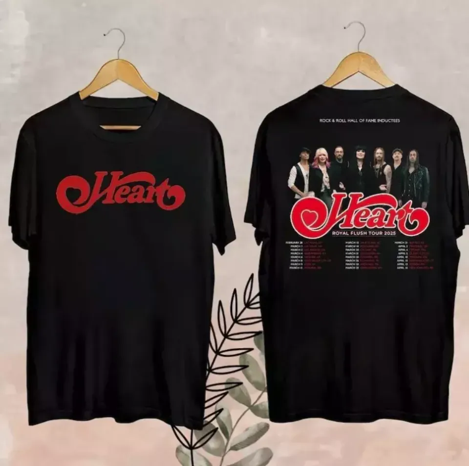 New 2025 Heart Band Royal Flush Tour Shirt, Rock Band Heart 2025 Tour Shirt