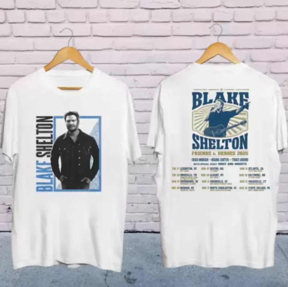 New 2025 Blake Shelton Friends And Heroes Tour Shirt