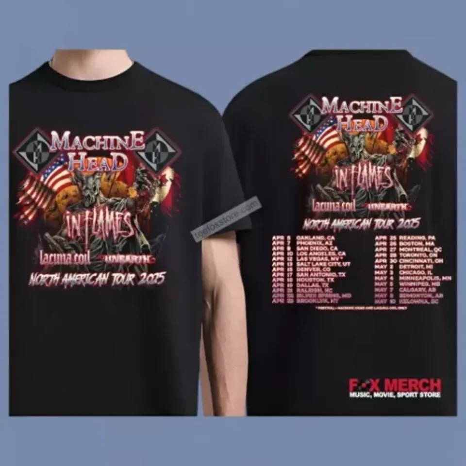New Machine Head North American Tour 2025 Concert Music Shirt